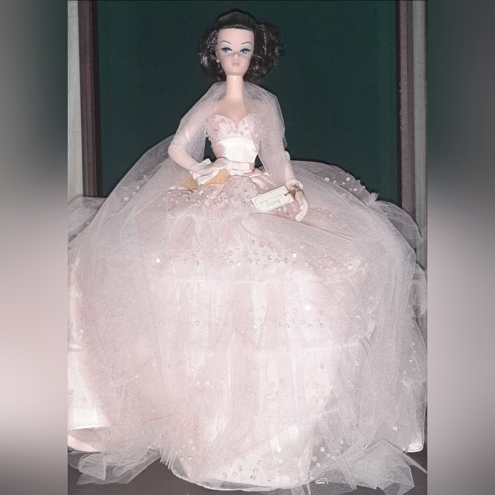 Original In The Pink Silkstone Barbie Displayed in curio No Box
